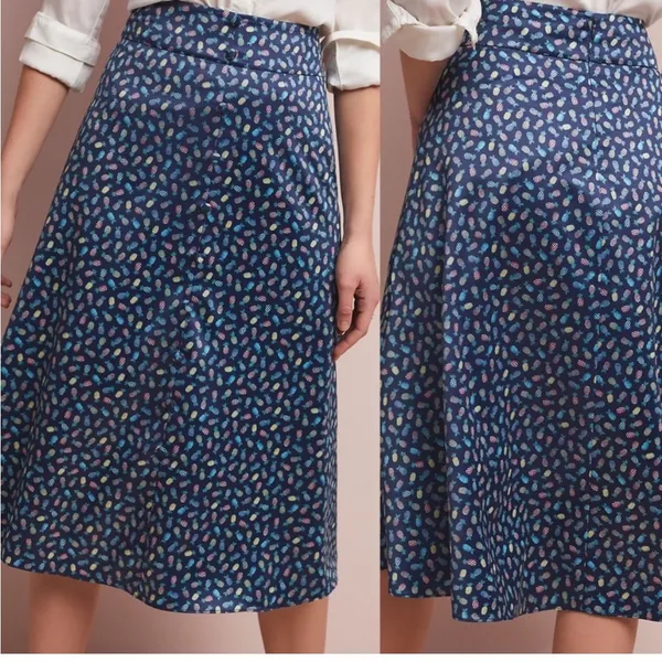 NWT Anthropologie‎ Hutch Pineapple Printed Midi Skirt Sz 6 - Image 2