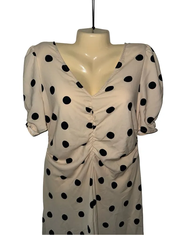 a new day Cream Maxi Dress with Black Polka Dots - Image 2