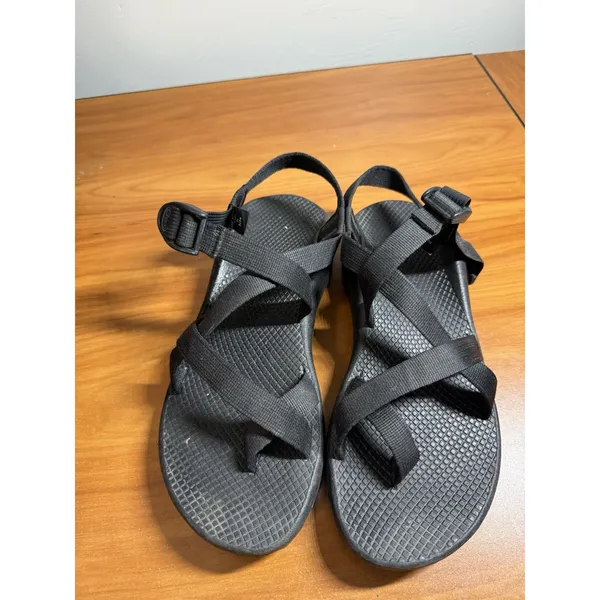Chacos Z/Cloud Wmns Banded Sandals Size W 10 Solid Black Nylon Straps Adjustable - Image 2