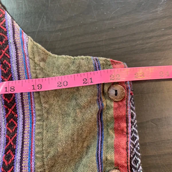 Rising International Nepal Patchwork Overalls Jumpsuit Boho Hippie XL‎ Colorful - Image 7
