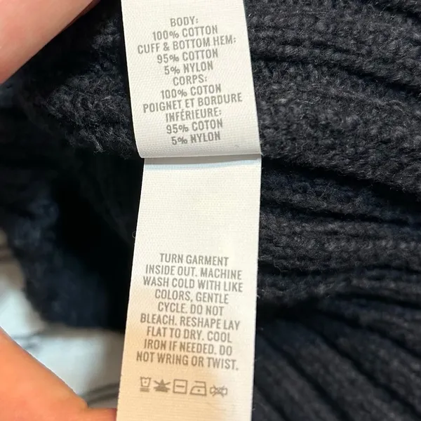 Aerie Offline Chillside Quarter Zip Sweater Cotton Black Large Cozy Loungewear - Image 9