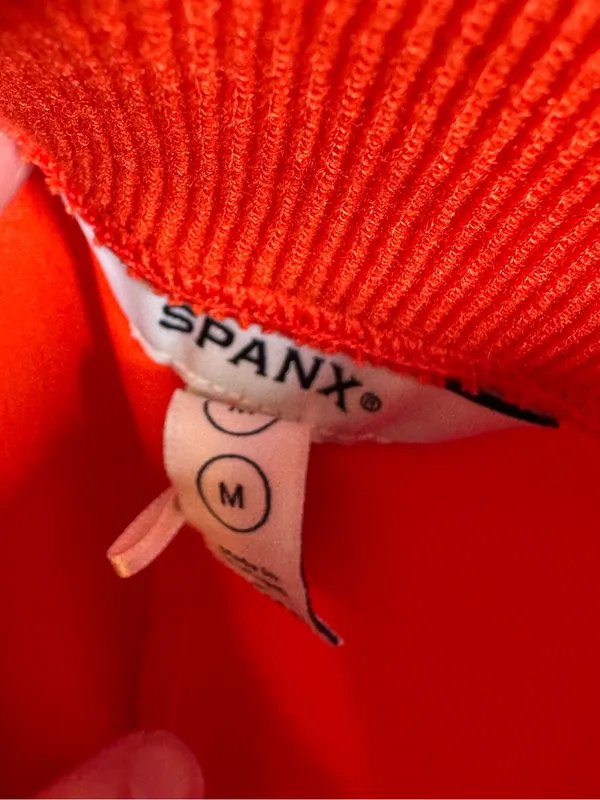 SPANX air essentials pique straight track pants in poppy size medium sporty work - Image 6