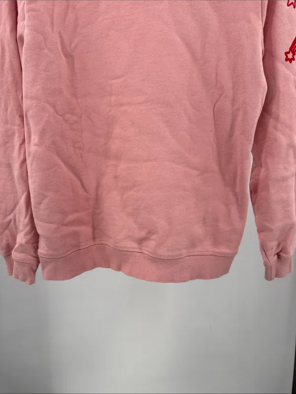 ban.do Pastel Pink Sweatshirt red floral hearts trust where you are M casual - Image 4