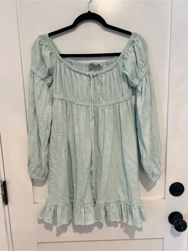Free People Beach baby love blue Lowry Mini Dress size small - Image 4