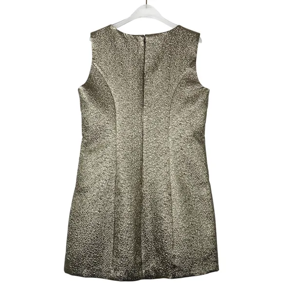 Abercrombie & Fitch Gold Metallic Sleeveless Mini Dress Medium Party Cocktail - Image 6
