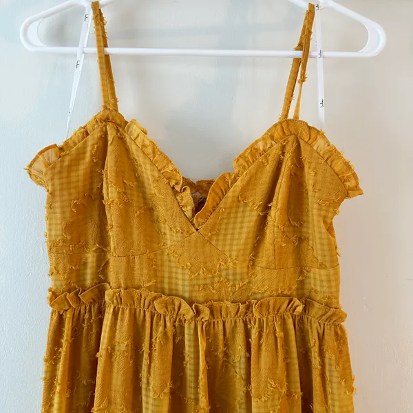 Yellow Tiered Floral Maxi Dress - Image 5