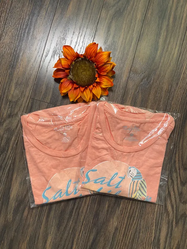 Salt Life NWOT Pink Peach POLLY IN PARADISE Muscle Tank Top SMALL - Image 5