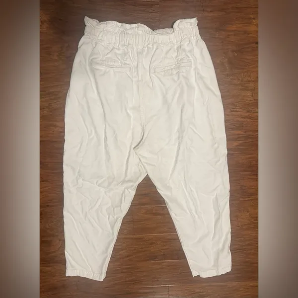 Free People Margate Pleated Trousers Paperbag Waist Pants Slouchy Boho Large - Image 2