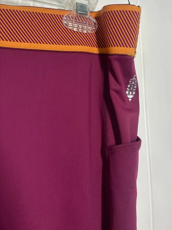 Free People Movement Purple and Orange High Waisted Workout Leggings - Image 5