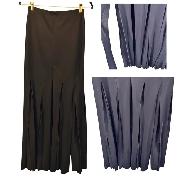 Cartise Vintage Maxi‎ Fringe Skirt Black Small - Image 2