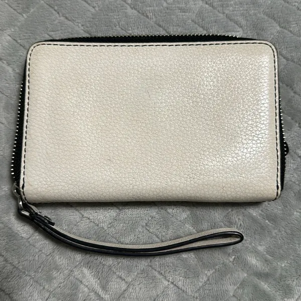 MARC JACOBS Beige and Black Seams Genuine Leather Wallet Purse - Image 2
