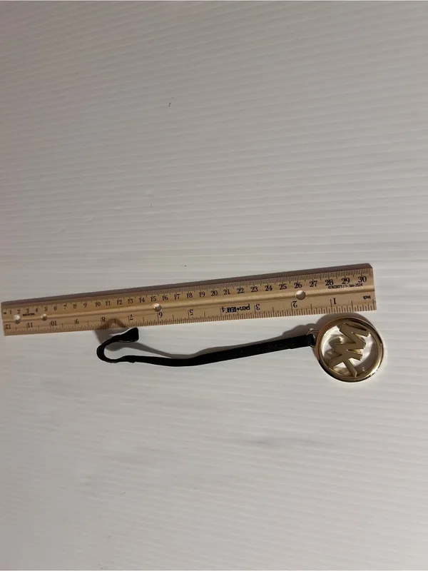 Michael Kors Black Strap Gold MK Medallion Key/Bag Charm - Image 3