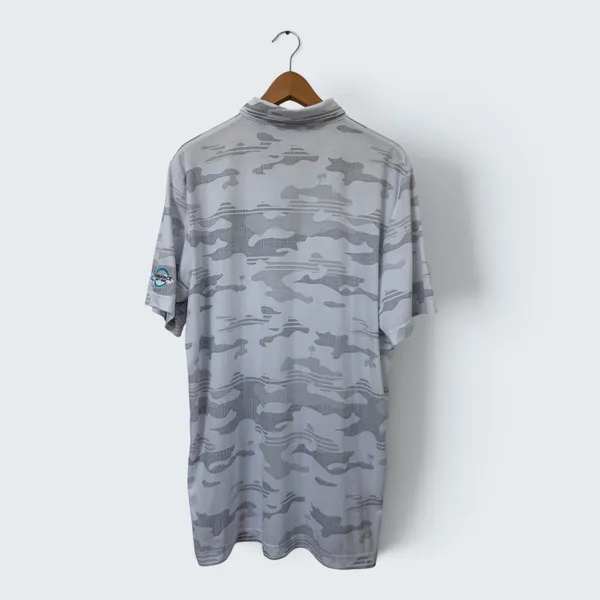 Travis Mathew NWT Gray Camo Beachside Stealth Polo Shirt, Size XL, MSRP $109 - Image 3