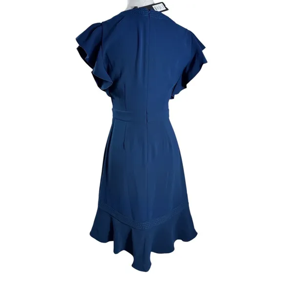 New Navy Dress‎ Size 0 Style F18d393 Ruffle Hem - Image 2