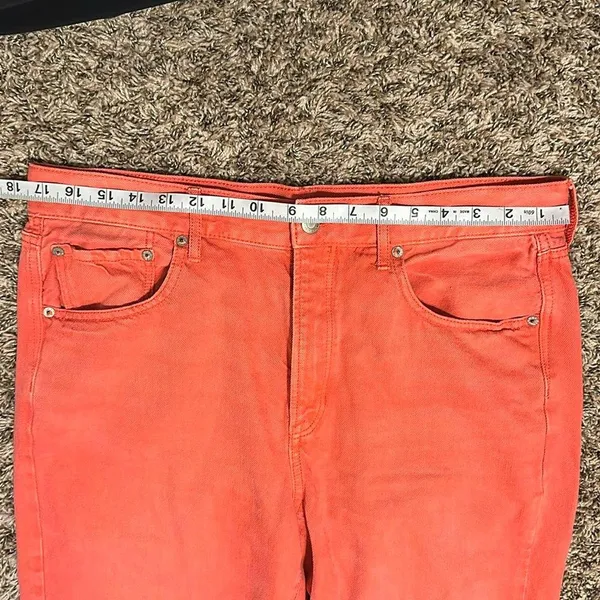 American Eagle Hi-Rise Girlfriend Jeans Red 14 X-Short - Image 7