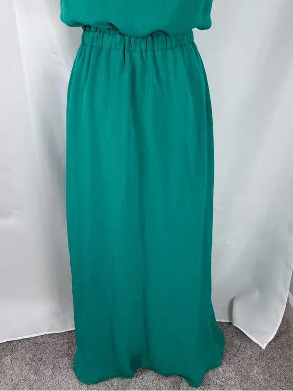 JACK by BB Dakota Emerald Green Maxi Dress M Strappy Slit front - Image 13