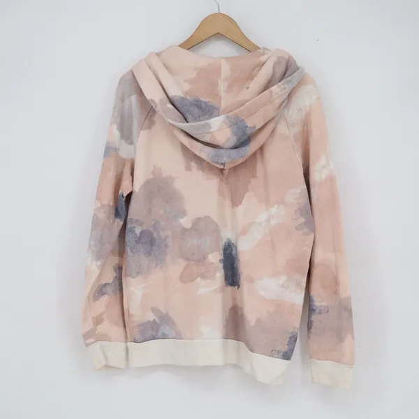 Alternative Earth Womens XL Watercolor Abstract Zip Up Hoodie Peach Blue - Image 4
