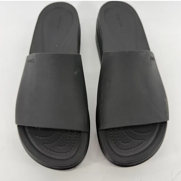 Crocs Brooklyn Slide Low Wedge Sandal Black Women 11 Platform Y2K Slip On Chunky - Image 3