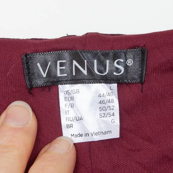 Venus‎ Womens Crushed Velvet Bell Sleeve Top Size L Red Black Dark Romantic Goth - Image 5