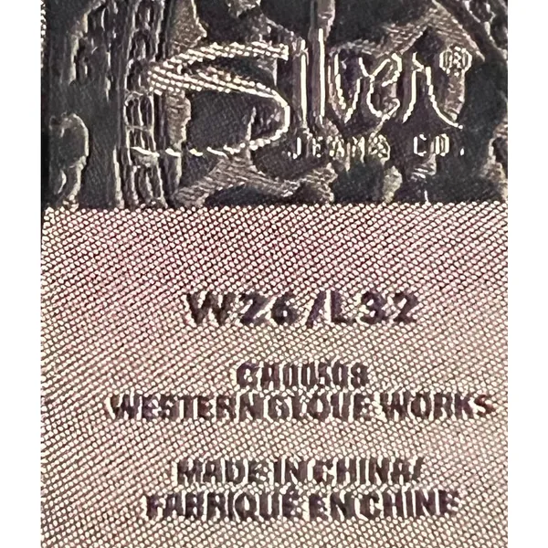 Silver Jeans Co. Suki Surplus Western Glove Works Women's Size W26‎ / L32 - Image 4
