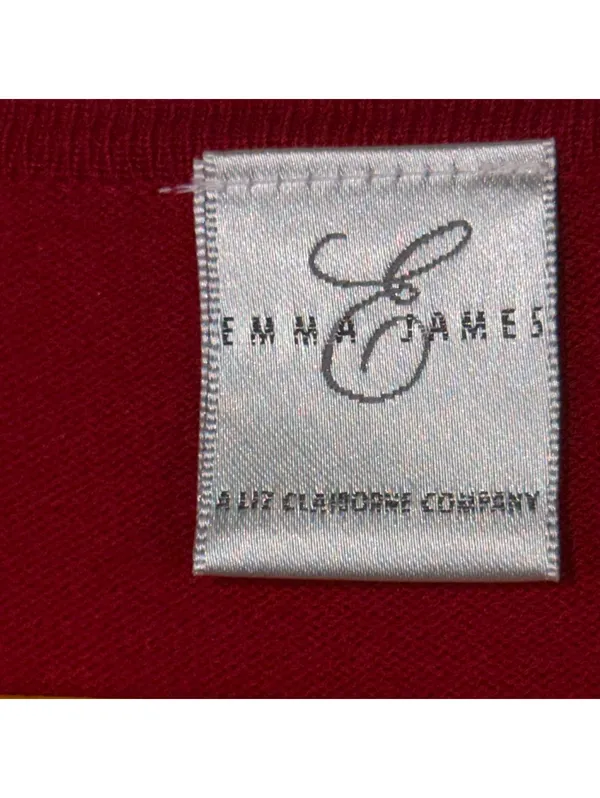 Emma James Women’s M Red Embroidered Floral Cardigan - Image 5