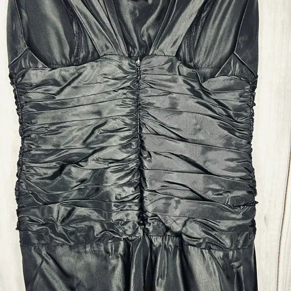 Lazaro Y2K Black Layered Taffeta Evening Gown Dress Sz 4 Sleeveless USA - Image 8