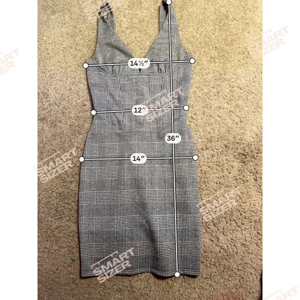 Lucid Pink Grey Glen Plaid Corset Bodice V-Neck Sleeveless Mini Dress Bodycon‎ - Image 3