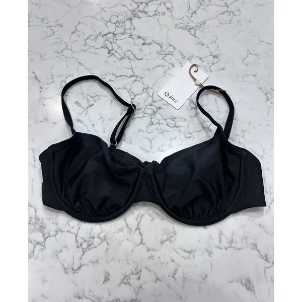 NWT Quince Black Italian Demi Underwire Bikini Top Large - Image 3