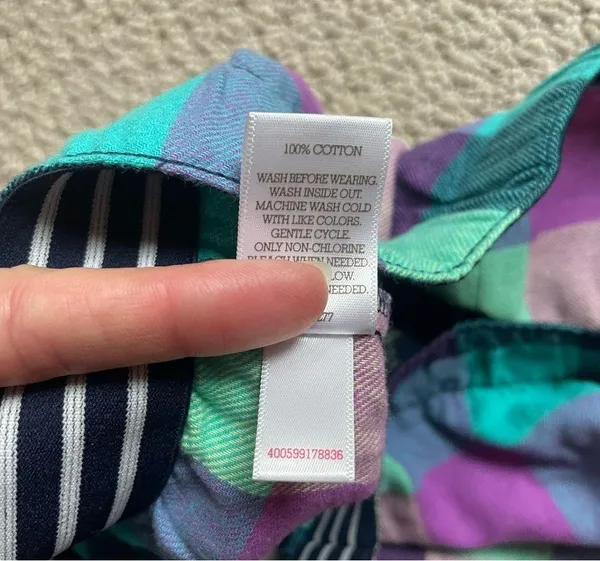 So High Waisted Colorful Plaid Flannel Loungewear PJ Mini Shirts Medium - Image 3