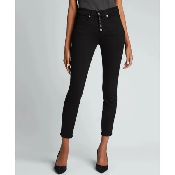 Veronica Beard Debbie Black Skinny Jeans Raven Button Fly- Size 25 0 - Image 2