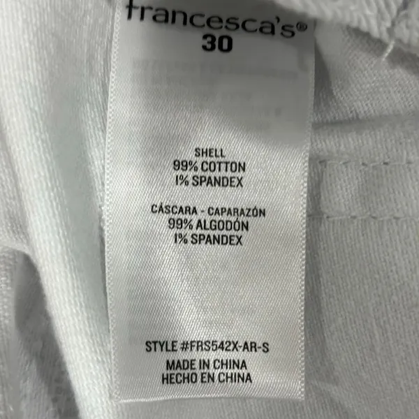 Harper Heritage White‎ Distressed Jean Shorts Size 30 Francesca's - Image 5