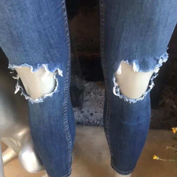 Free People Cropped Distressed High Rise Jeans Women's Size 29 - Image 5