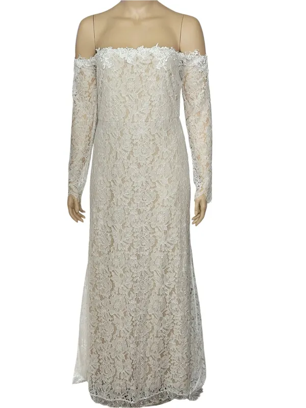 LULUS Romance Dreamer Lace Off-the-Shoulder Dress, White, 2X - Image 3