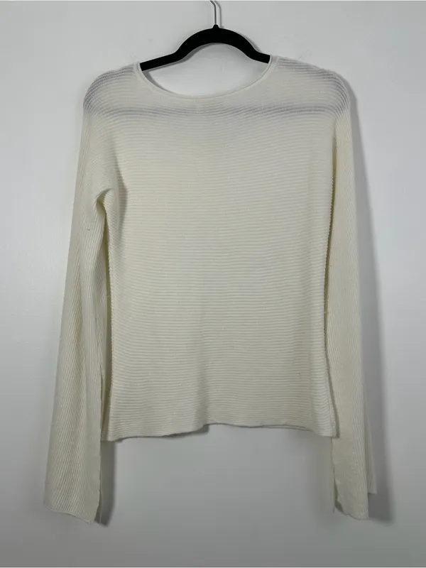Ramy Brook New York Ivory Ribbed Knit Sweater Size Small - Image 3