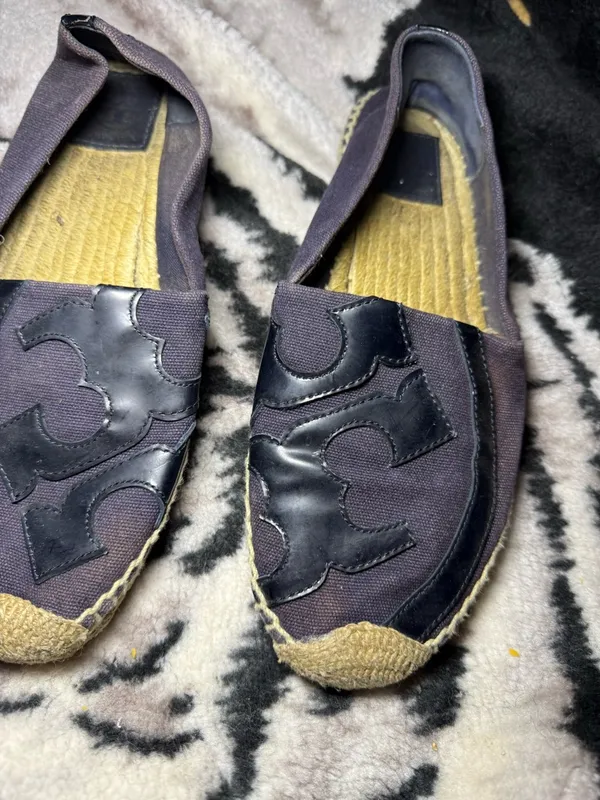 Tory Burch Navy Blue Lonnie Espadrille Flats - Image 3