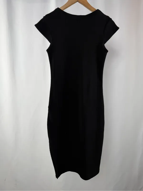NWT Lioness Cap Sleeve Bodycon‎ Side Slit Dress in Black Size Small - Image 8