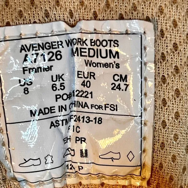 Women's Avenger A7126 Framer Brown/Tan Steel Toe Waterproof Work Boots - 8M - Image 6