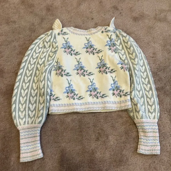 LoveShackFancy Warwick Pullover Sweater in Dew Drop Cream - Image 5