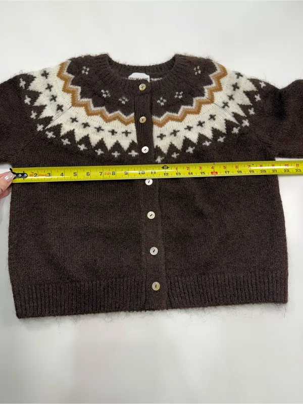 Willow and Wind Nordic Yoke Cropped Cardigan Sweater - Image 3