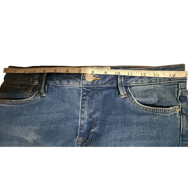 Free‎ People Mid Rise Raw Hem Flare Jeans Medium Wash Blue W28 61855-16515125 - Image 9