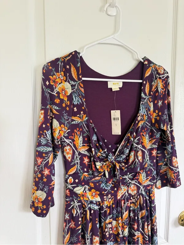 Anthropologie Maeve NEW Beloved Purple Floral Dress - Image 5