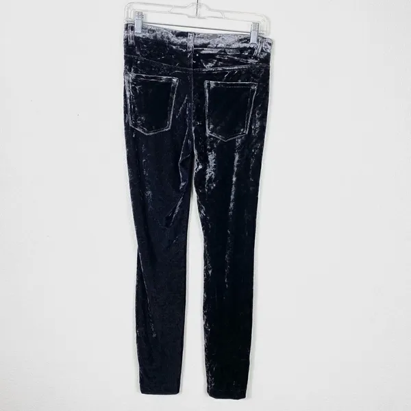 NWOT Cambio Lea Navy Crushed Velvet Skinny Pants - Image 4