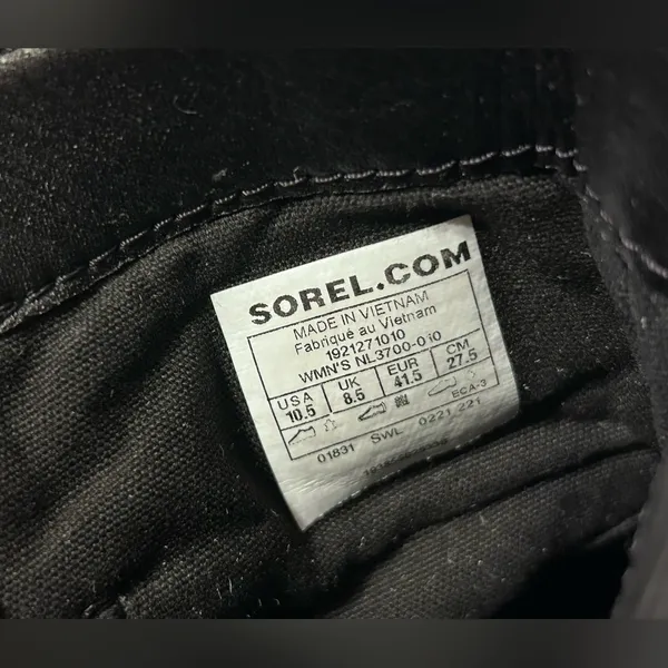 SOREL NL3700-010 black leather combat boot women size 10.5 - Image 10