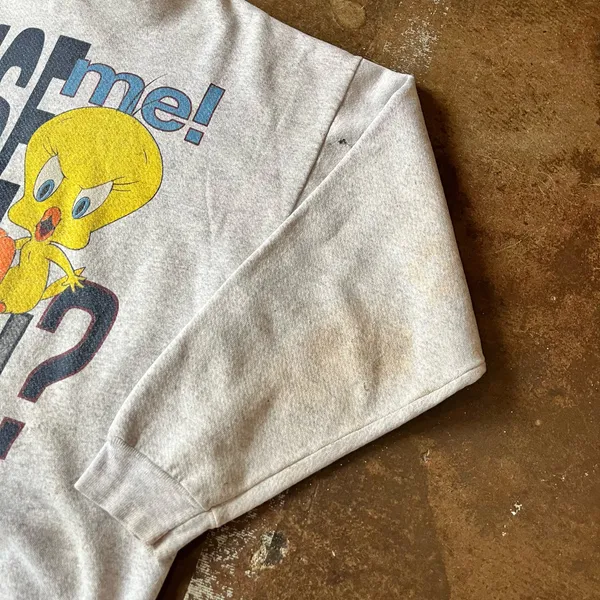 Looney Tunes Tweety Bird Vintage 90s Excuse Me Can I Help You? Crewneck Oversize - Image 7