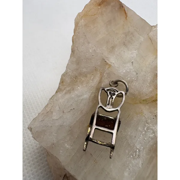 Vintage Sterling Silver Chair Charm 925 Miniature Furniture Pendant 1.32g - Image 6