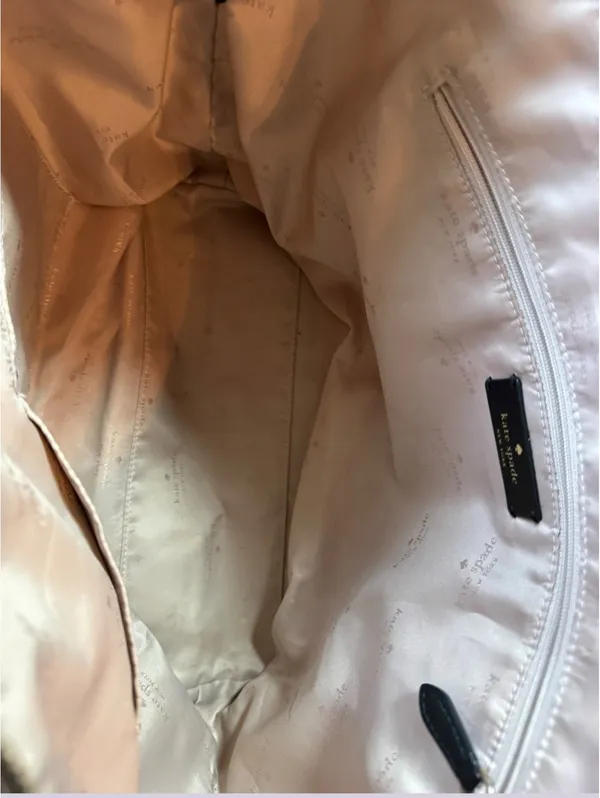 Kate Spade Tan and Black Large Zip Tote - Image 4