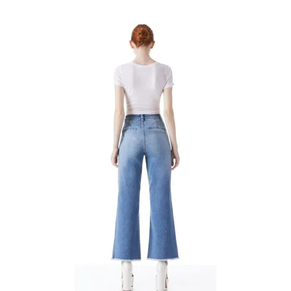Alice + Olivia Mid Rise Ankle Distressed Coin Pocket Raw Edge Denim Jeans Size 3 - Image 4