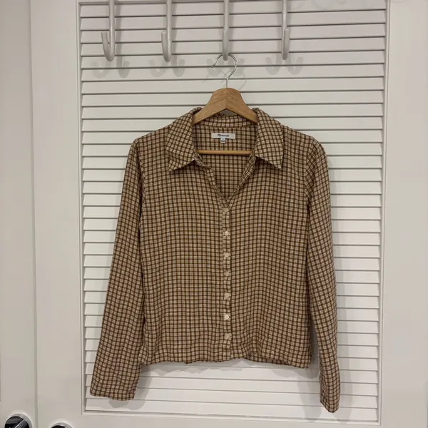 Madewell Crinkle Slim Button-Up Shirt in Plaid - Image 4