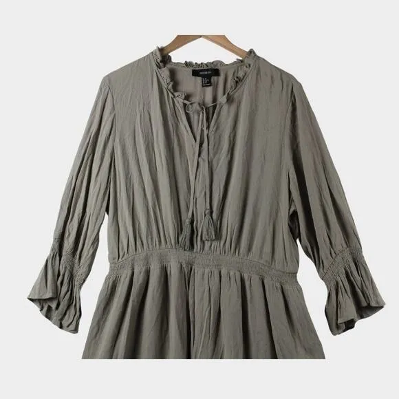 Forever 21+‎ Plus Dress Sz 1X Peasant Prairie Ruffled Bohemian Cottagecore - Image 3