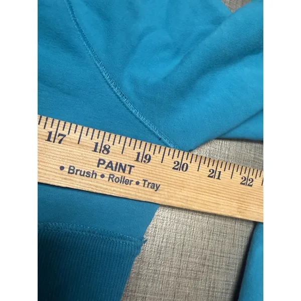 Armani Exchange‎ Pullover Sweatshirt Womens XL Turquoise Blue Good Sequin Logo - Image 9